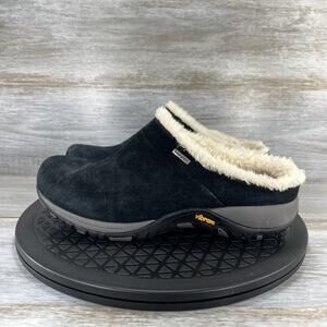 Dansko Women’s Parson Vibram Waterproof Black Suede Clog Mules Size EU 37 US 7